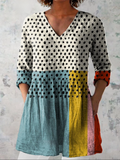 Camicia Lunga con Scollo a V - Multicolore Vivace
