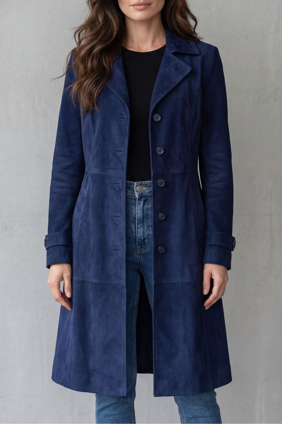 Sofia | Effetto camoscio vintage – Cappotto lungo