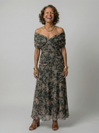 Calen | Abiti Midi Fluidi Off-Shoulder