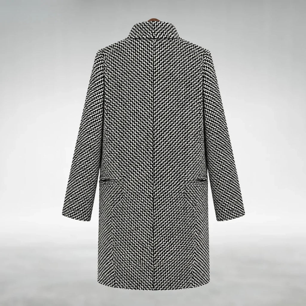 Ginevra - cappotto lungo pied de poule, vista laterale