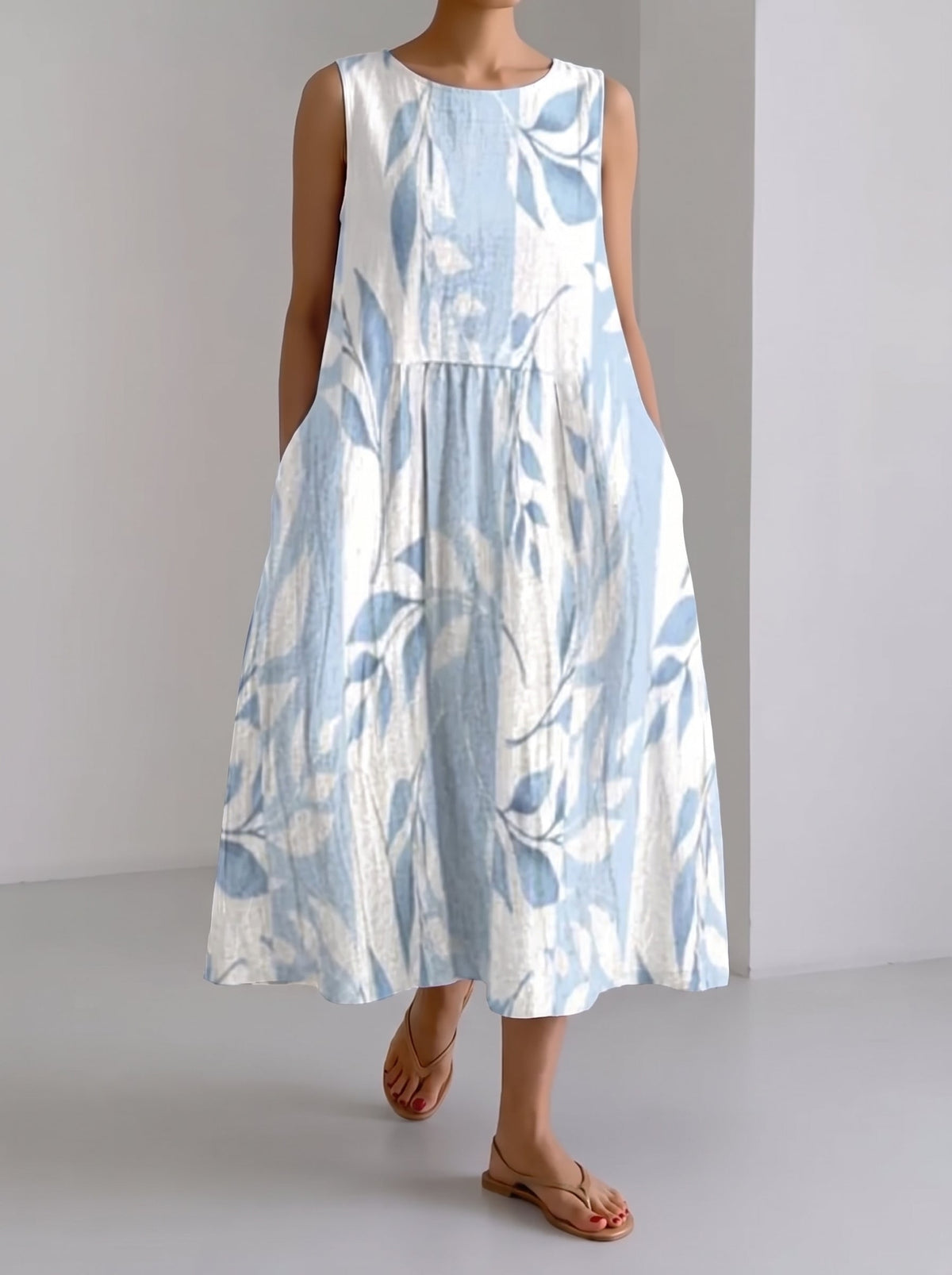 Michela | Abito Midi con Foglie