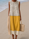 Leah | Abito Midi Colorblock a Pois