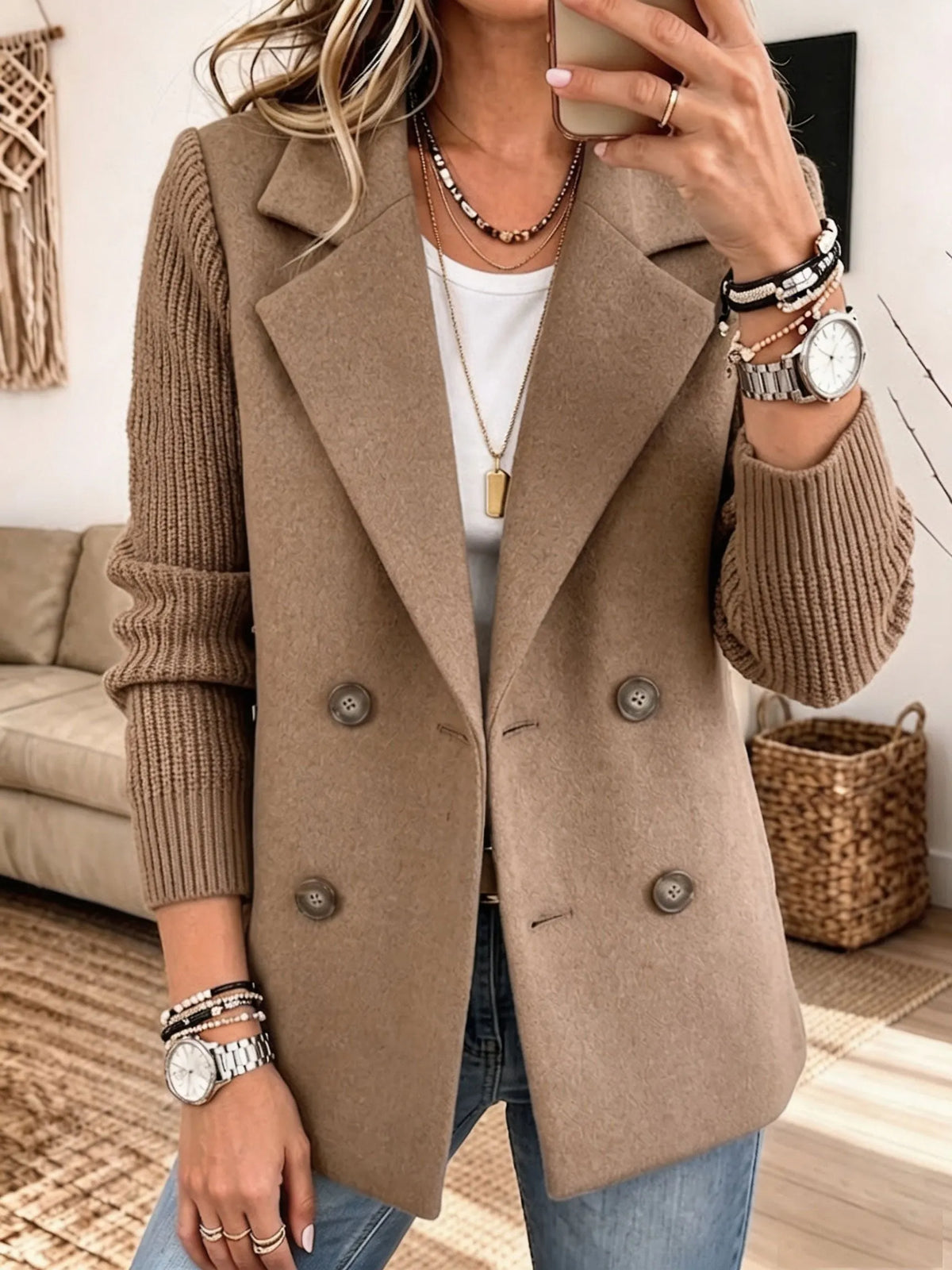 Eleonora | Blazer Bicolore con Maniche a Coste