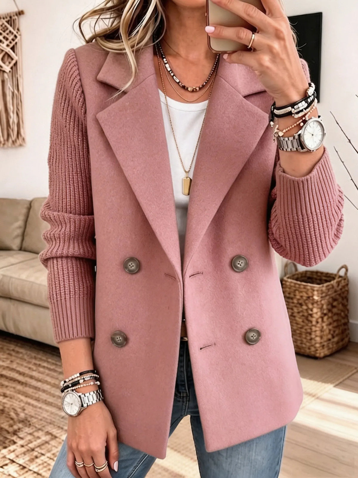 Eleonora | Blazer Bicolore con Maniche a Coste