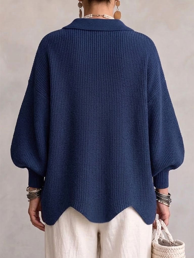 Carolina - cardigan oversize nero, dettaglio indossato